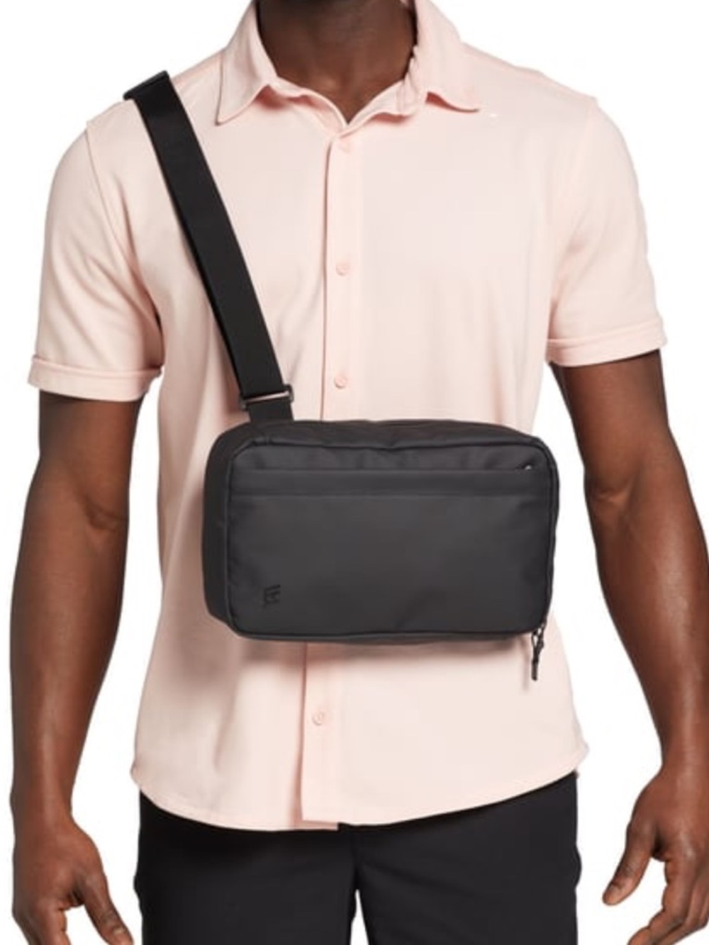 NWOT Men's VRST Black Sling Bag Durable Minimalist Sleek Everyday Crossbody